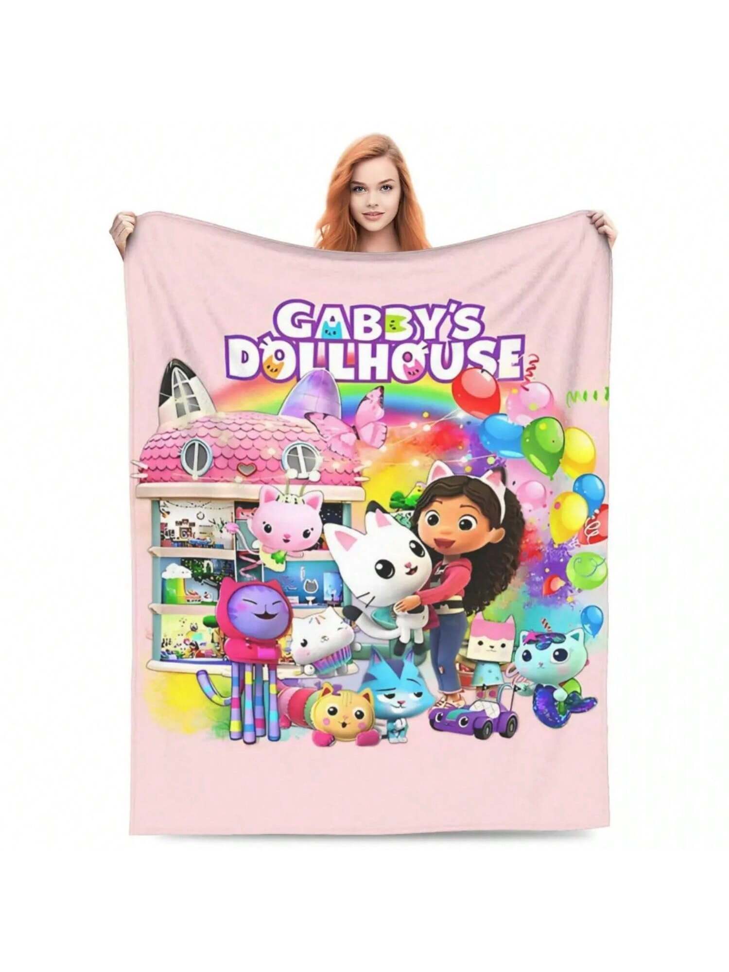 

Мультяшный Милый G-Gabbys Кукольный домик Флисовый Плед Одеяла Для Дивана Улицы Супер Мягкие Постельные Принадлежности Пледы 150X180CM серый