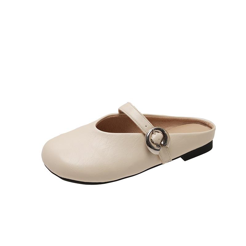 

Soft-soled retro ballet silver Mary Jane shoes women s summer new one-word buckle flat-bottomed commuter light mouth cool slippers 35