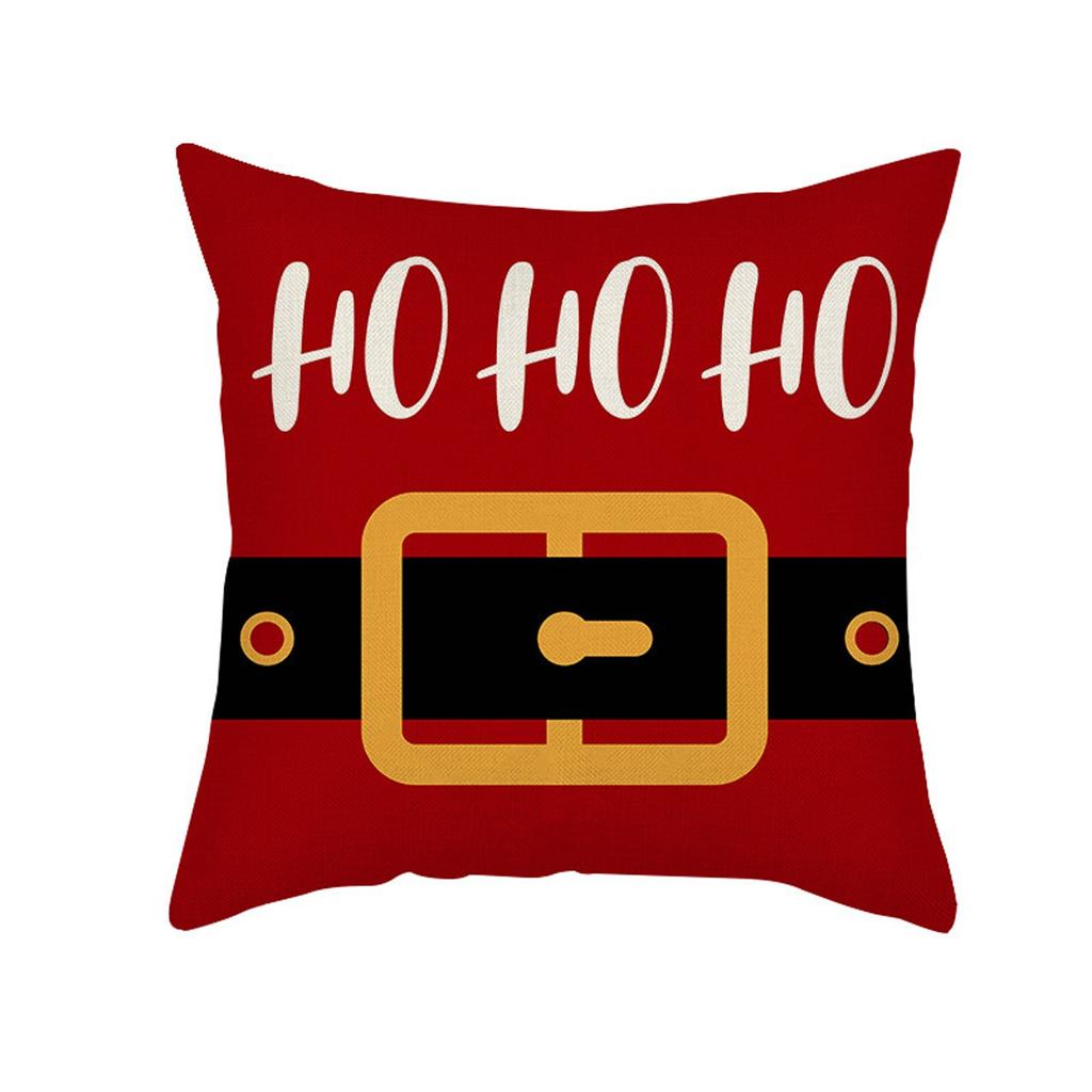 Christmas Happy Throw Pillow Cover, 18 X 18 Inch, Winter Holiday Cushion Cover Sofa Decor
