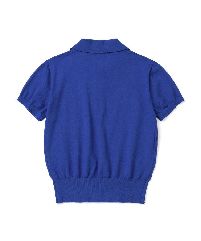 KNITTED (W) Basic Essential Washable Collared Knit Cobalt Blue