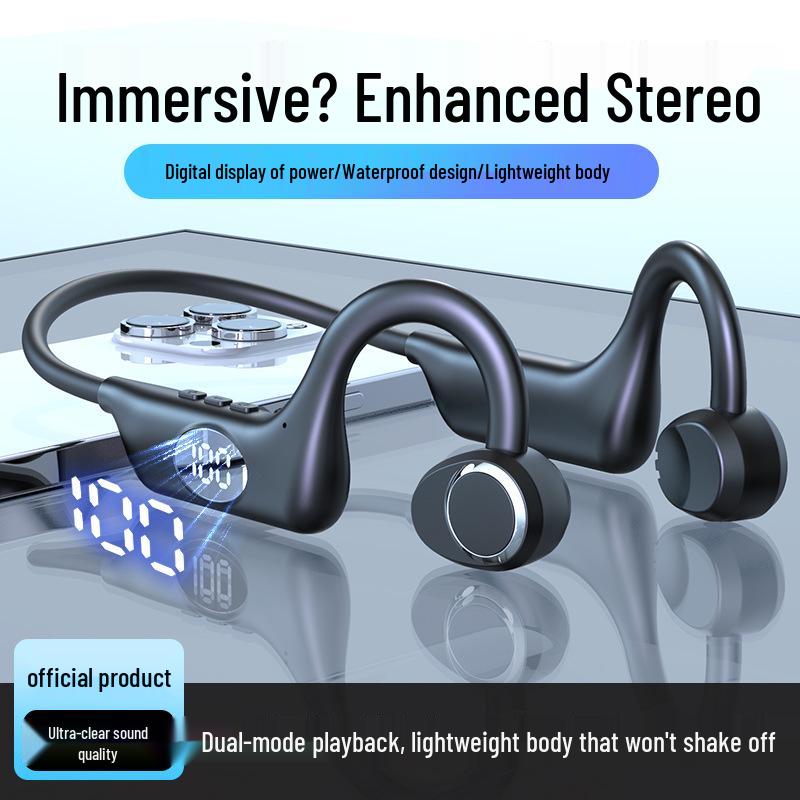 Fenshi 03 Bluetooth In-Ear Sports Air Conduction Earphones with Dual-Channel Stereo and Card Slot Compatibility.