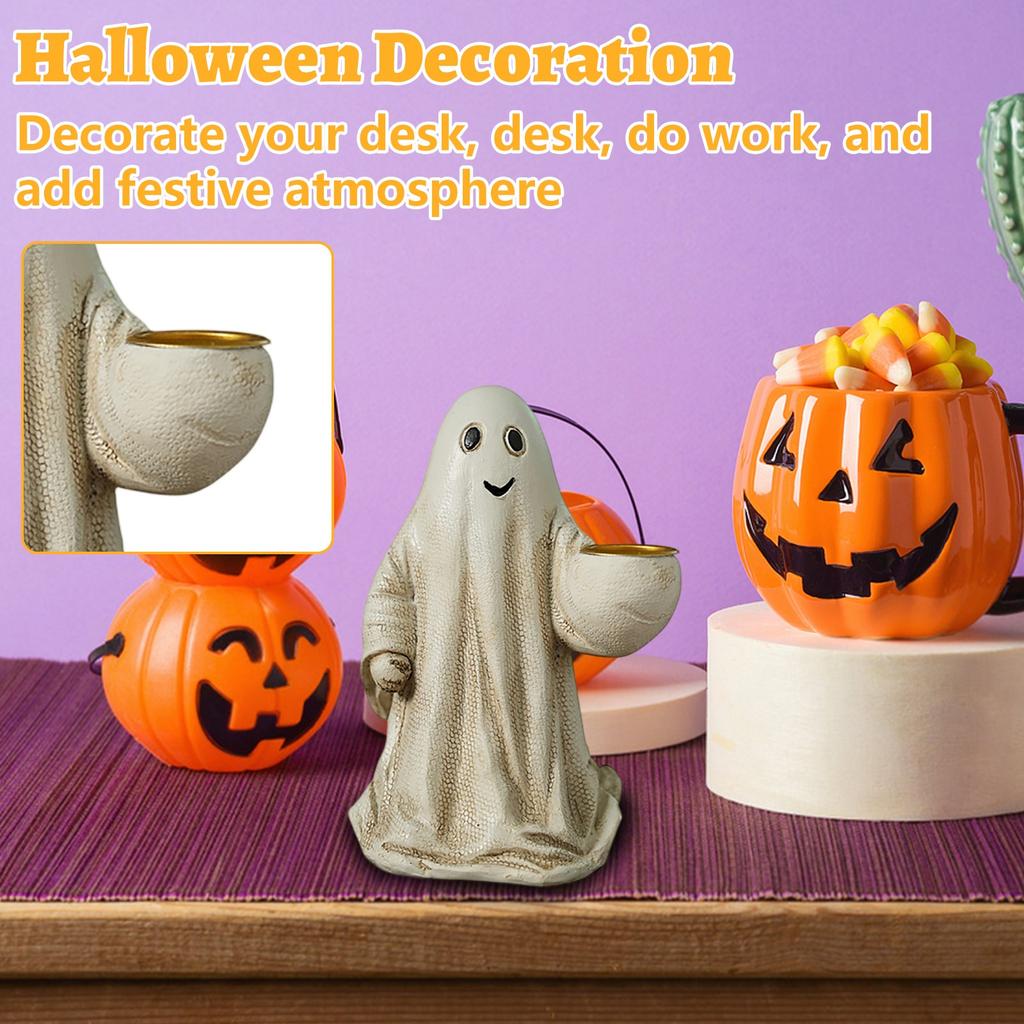 Halloween Cartoon And Cat Figurines – Holiday Tabletop Decorations For Home And Party Atmosphere