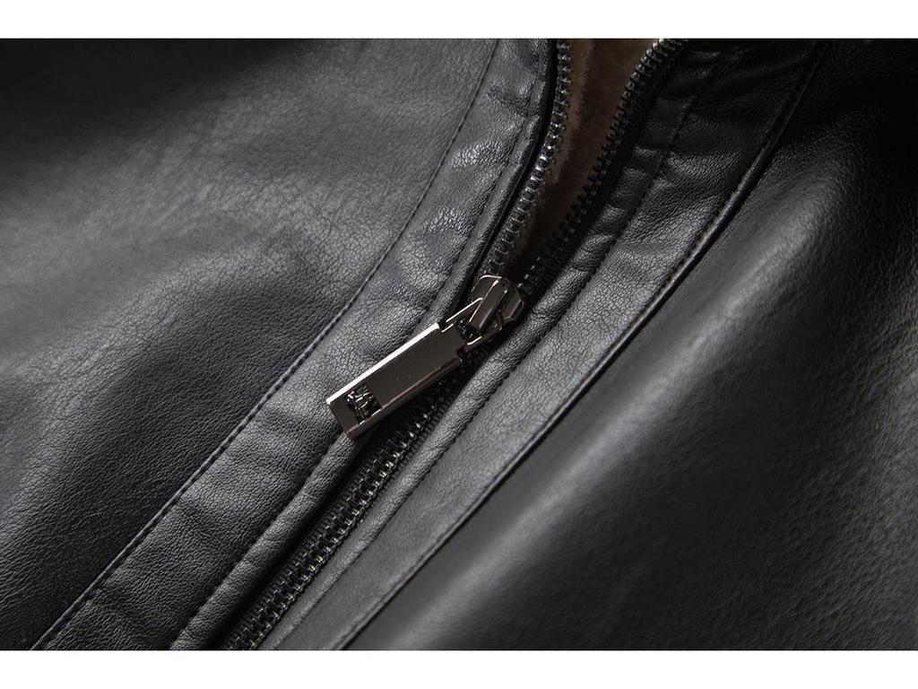 Men's Leather Jacket for Winter and Autumn - Thick Velvet Lining, Casual & Warm 