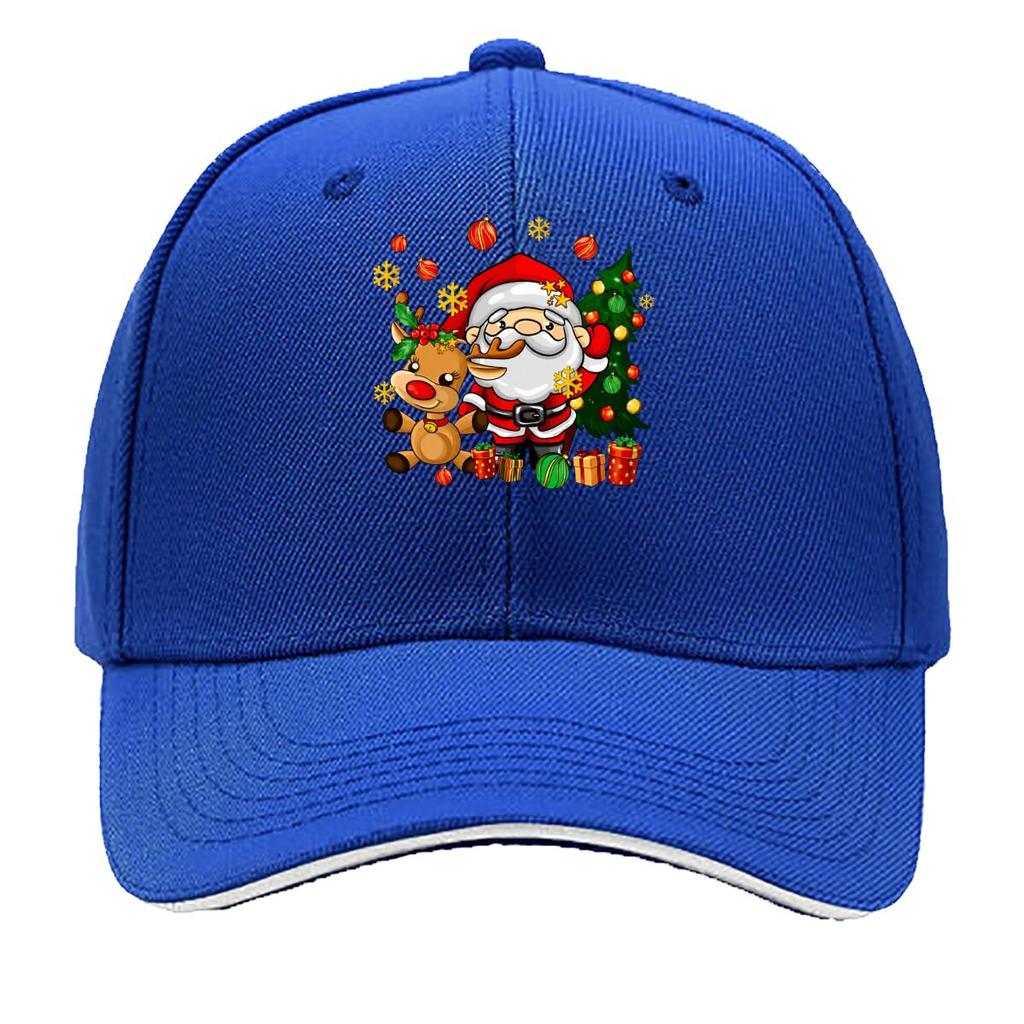 Cute Christmas Santa Claus Reindeer Tree Snowflake Gifts Sandwich Baseball Cap Unisex Women Sun Cap Outdoor Workouts Hat