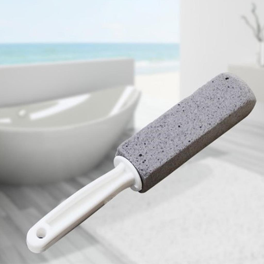 2pcs Pumice Stone Toilet Bowl Cleaner Efficient Toilet Bowl Cleaner Brush with Curved PP Handlee for Tiles BBQ Grills