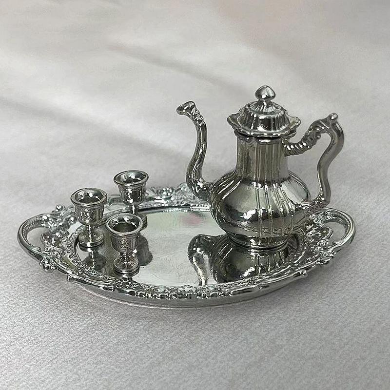 1 Set Diy Accessories Dollhouse Miniature Tableware Porcelain Simulation Mini Retro Tea Cup Set Playhouse Toys