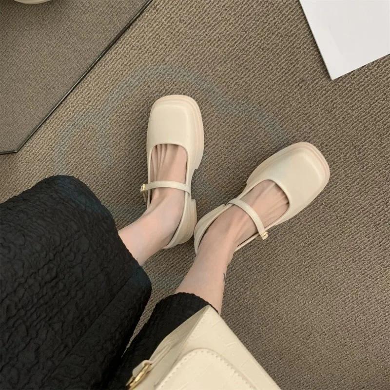 Soft Soles Women Shoe Comfortable Japanese Thick Soled Leather Shoes Women Spring Autumn New 2024 British Style Shoes for Women