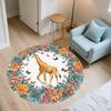 Giraffe & Flamingo Pattern Round rug,Carpet Rug for Living Room Bedroom Playroom ,Non-slip Floor Mat,Holiday Gifts and Birthday Gifts.