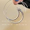 Trendy High-End Silver Hoop Earrings for Women