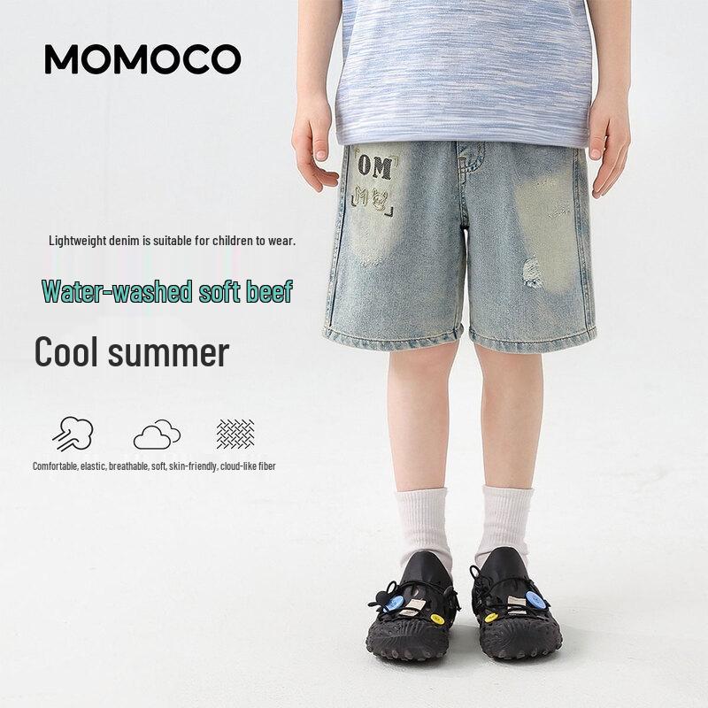 MOMOCO Boys  Embroidered Back Pocket Denim Shorts 160