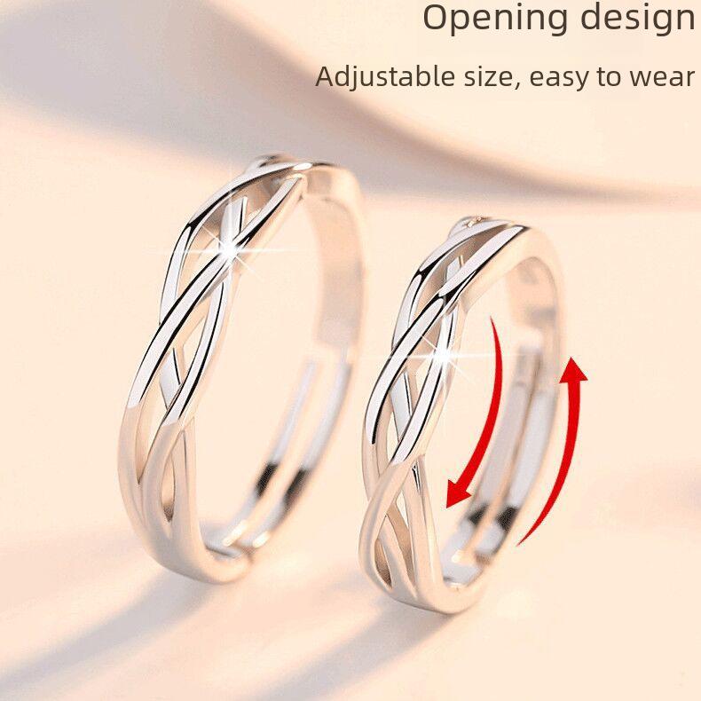 Intertwined Couple Rings: Open Long-Distance Rings for Men & Women, Trendy, Personalized, Meaningful Gifts for Students