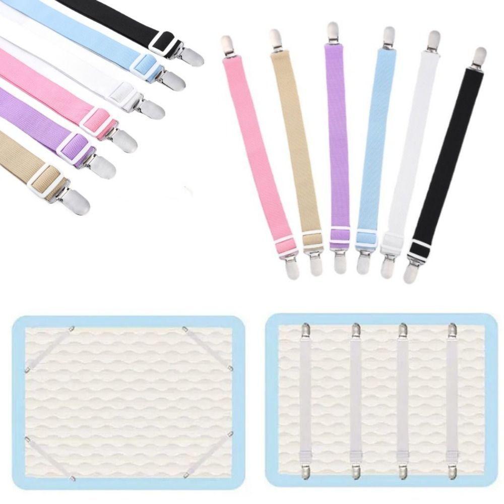 Non-Slip Design Bed Sheet Clip Adjustable Elastic Mattress Grippers for 2psc/set Blankets Holding