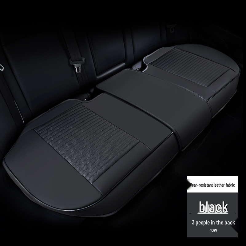 Universal Full Leather Car Seat Cushion Set - Four Seasons Breathable, Three-Piece, Cool and Durable