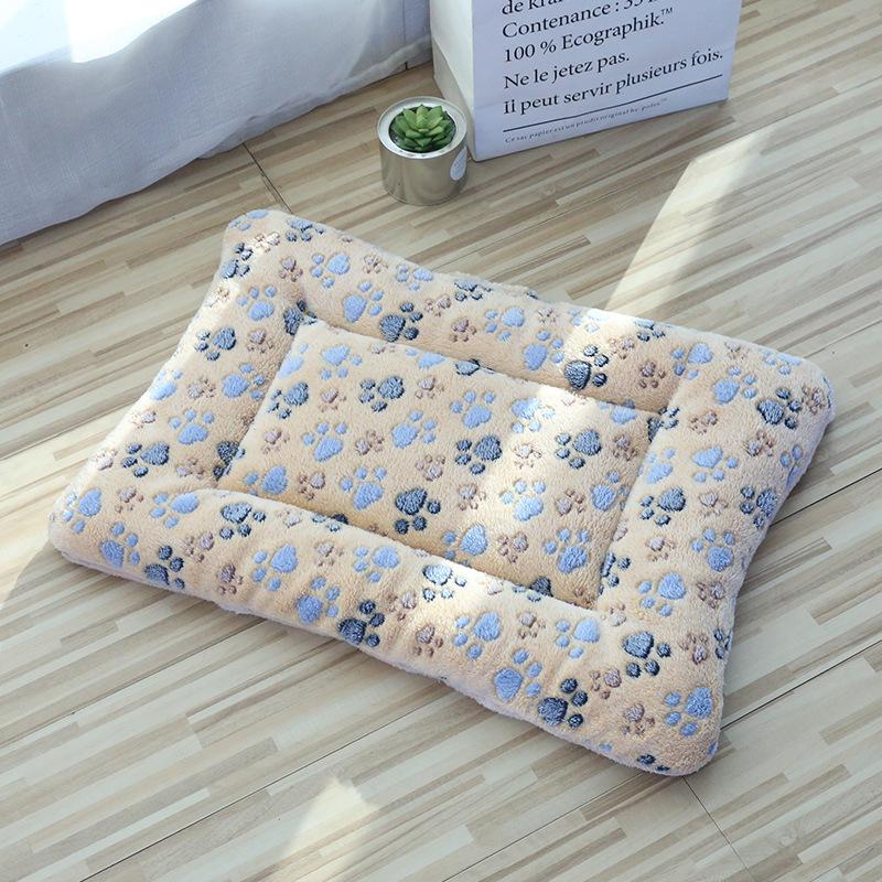 

Four Season Universal Dog Sleeping Breathable Comfortable Mat Thick Woolen Blanket Cat Winter Warm Pet Nest Mat Pet Supplies 35x29cm света кофе