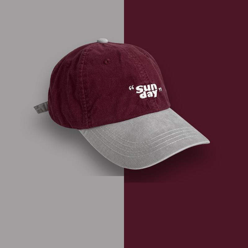 Niche contrasting color design cap personality fashionable outdoor retro sports hat soft top baseball cap men and women