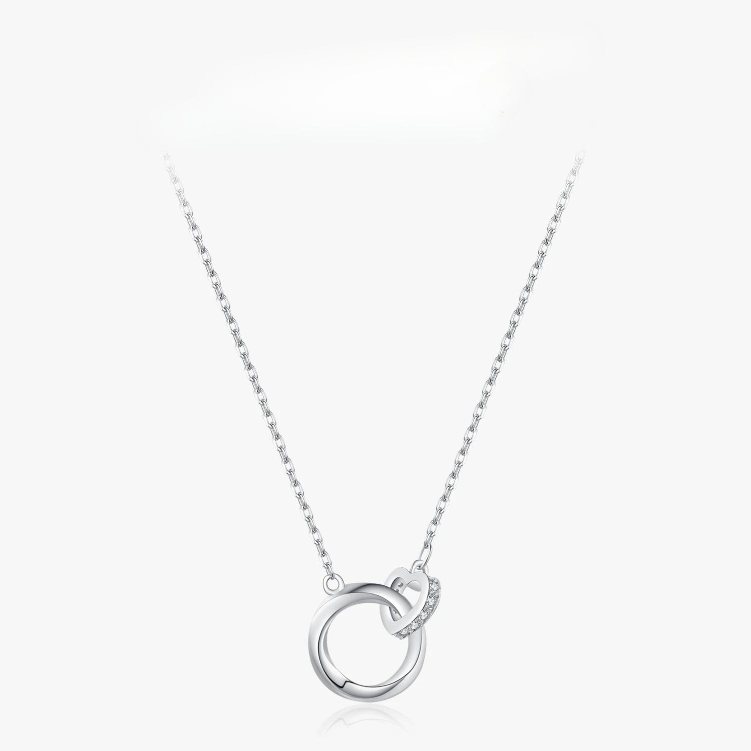 

Ailmay Sterling Silver Sparkling Clear Romantic Heart Lock Design Pendant Necklace for Women Fine Jewelry Wedding Gift серебряный