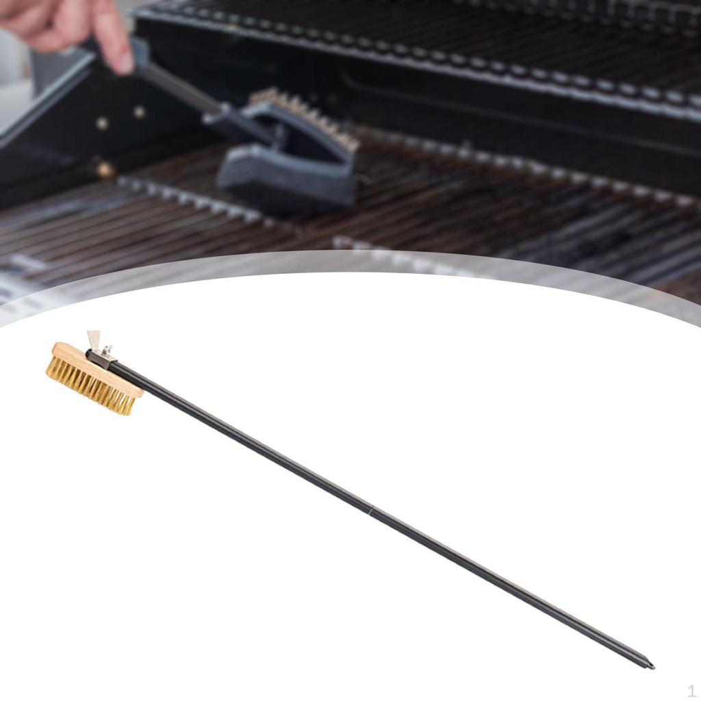 Pizza Oven Brush 102cm Long Handle Copper Wire Detachable Efficient Cleaning Stone for