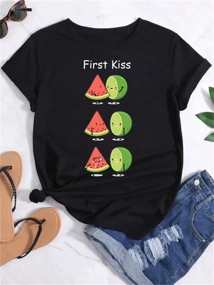 Summer Fruit Print Womens TShirt Collection Fun Vibrant Graphic Tees With Strawberry Watermelon Pineapple Avocado Designs