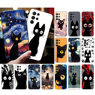 Schwarze Katze Handyhülle Für Samsung S24 S23 S22 S21 S20 Ultra S20 S22 S21 S10E S20 FE S24 Plus