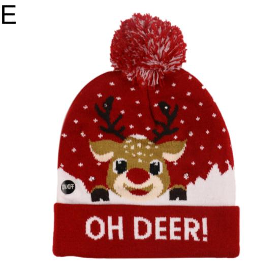 

Снеговик и олень со светодиодной подсветкой, вязаная теплая шапка, шапка-бини, поставка для рождественской вечеринки Elk