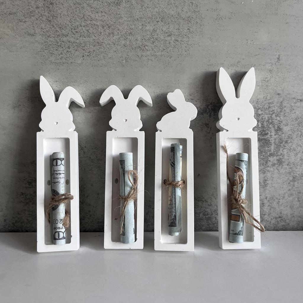 Easter Chocolate Chocolate Cash Gift Box Silicone Mold Bunny Stand Chocolate Holder Plaster Mold Gift Money Holder Casting Molds