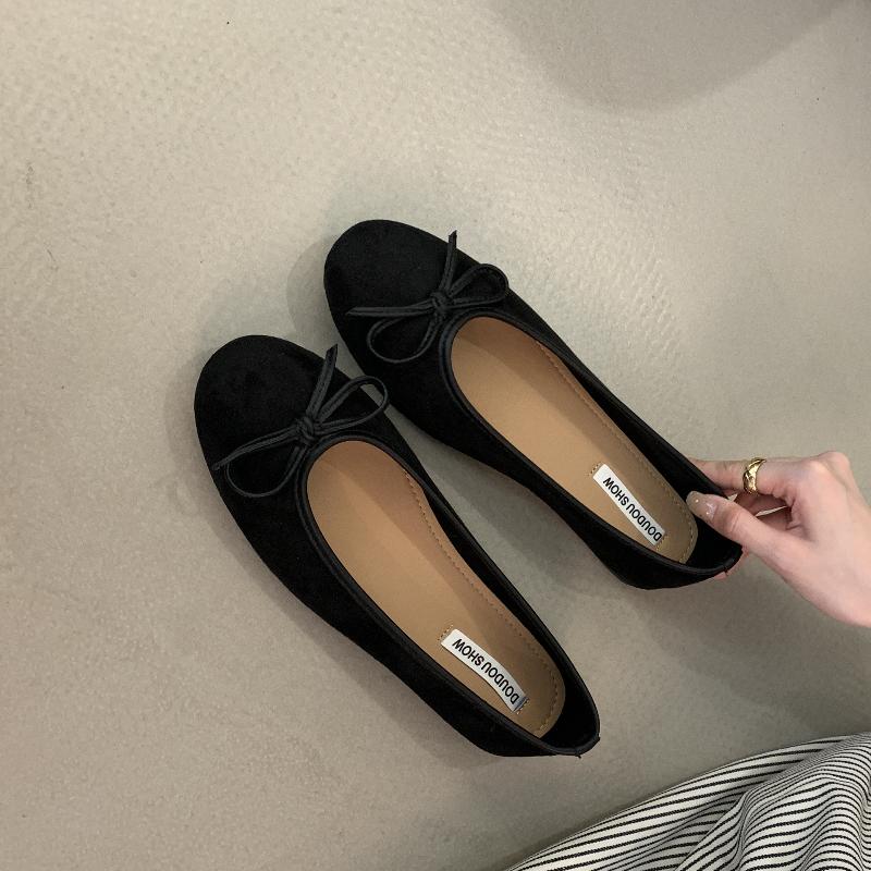 

Fashion Bailamos Women Ballet Flats Mixed Color Round Toe Ladies Slip-On Shoes Elegant Flat Heels Butterfly Knot Shallow Flats Female Sh 39 чёрный