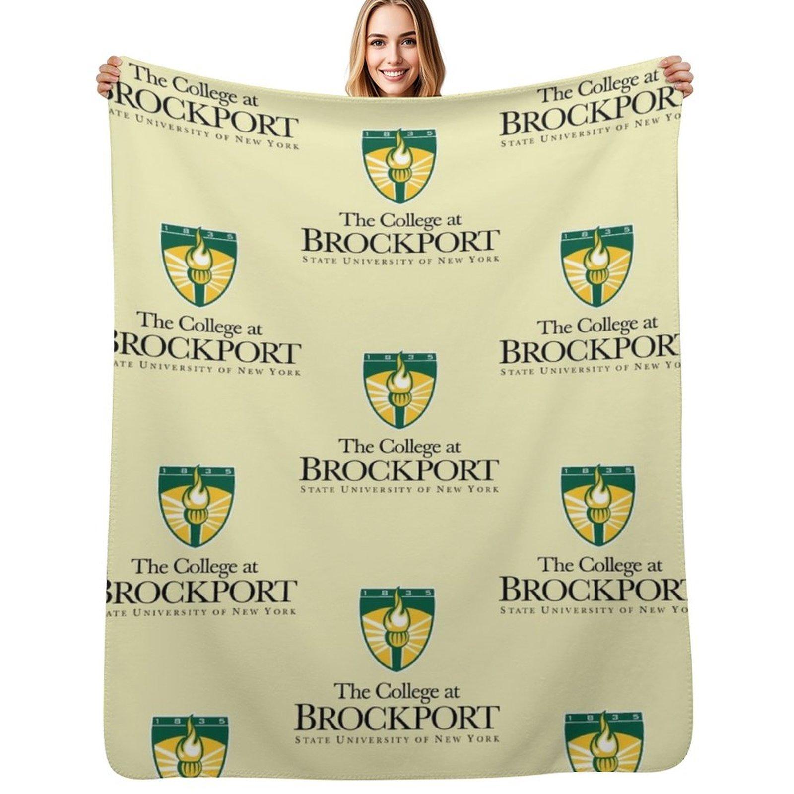 SUNY Brockport Throw Blanket Plush Fuzzy Cozy Blanket for Couch Sofa Size: 75*100cm, Weight: 230 GSM
