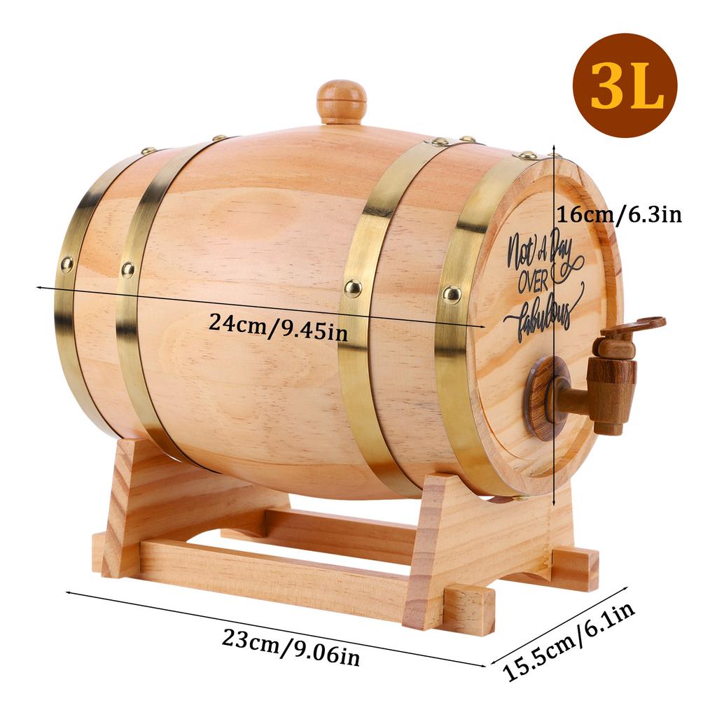 3L Engraved Whiskey Barrel with Stand and Spigot Wooden Whiskey Barrel Whiskey Barrel Dispenser for Cocktails Rum Tequila