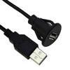 USB Male To Female Charging Cord Car Dashboard Panel Mount Data Transfer Wire for PC Laptop Flush Mount Extension Cable