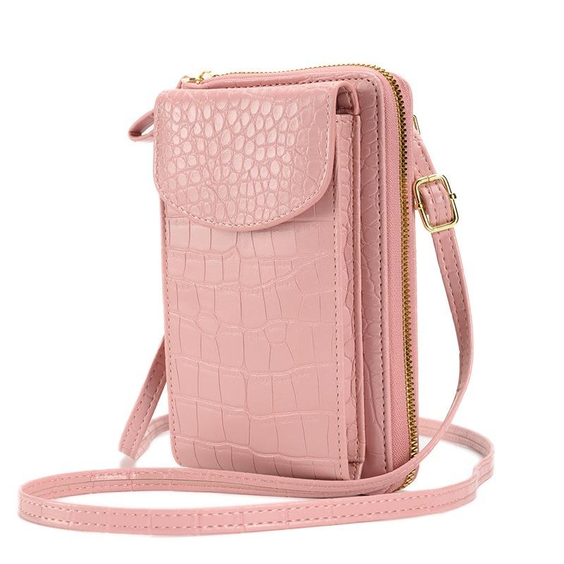 New Vertical Mobile Phone Bag, Women's Vertical Leather Small Square Bag, Fashionable Shoulder Messenger Commuter Bag