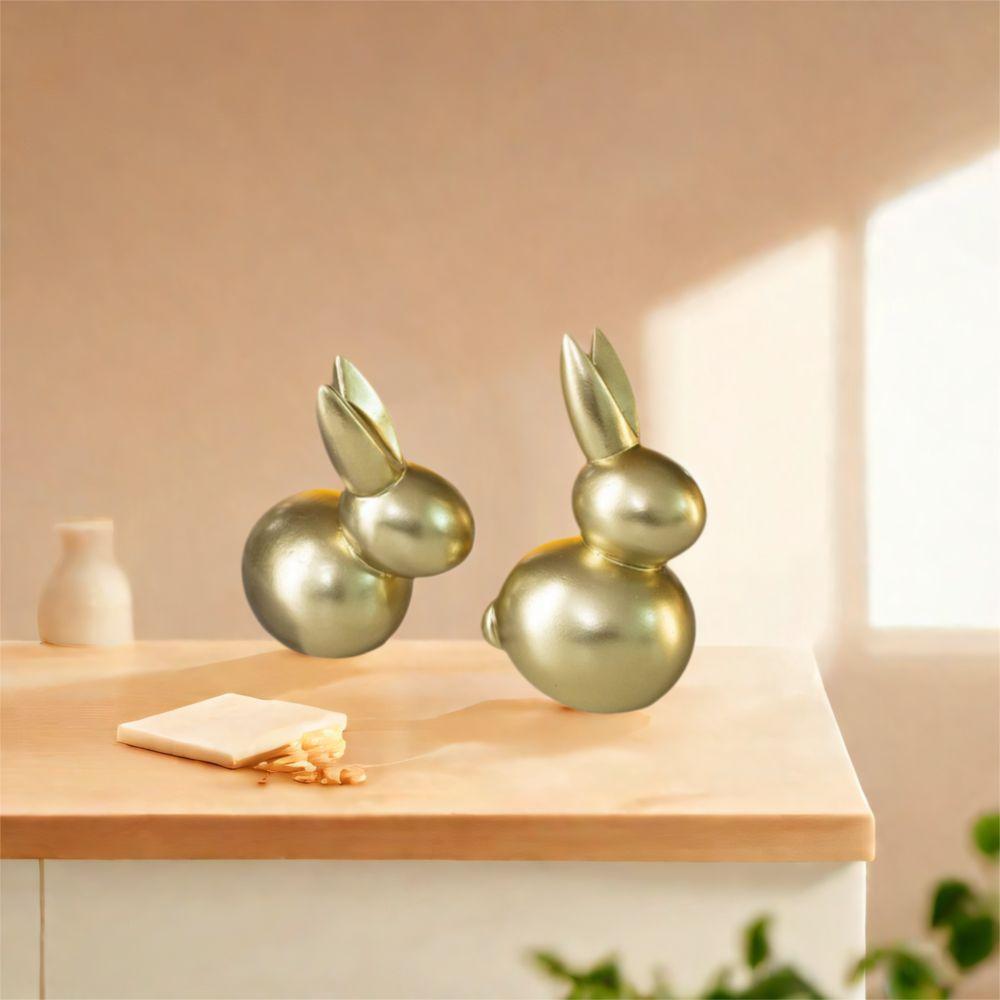 Art Rabbit Statue Resin Animal Sculpture Home Decoration Miniatures Figurine  Gift
