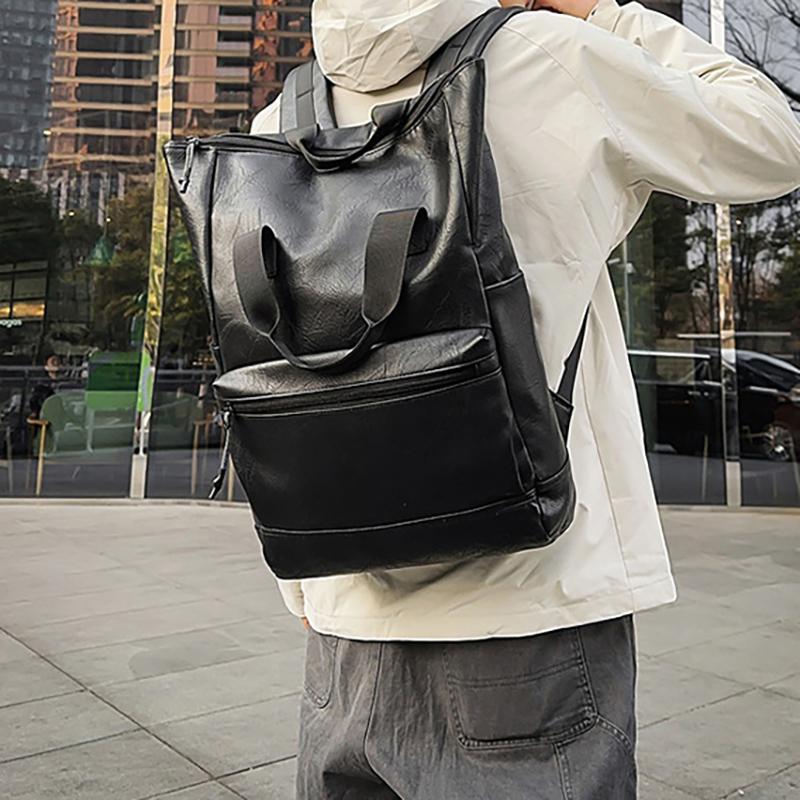 Kısa Mesafe Seyahati Yeni Sırt Çantası PU Deri Çok Yönlü Bilgisayar Çantası Büyük Kapasiteli İş Seyahat Çantası Retro Sırt Çantası