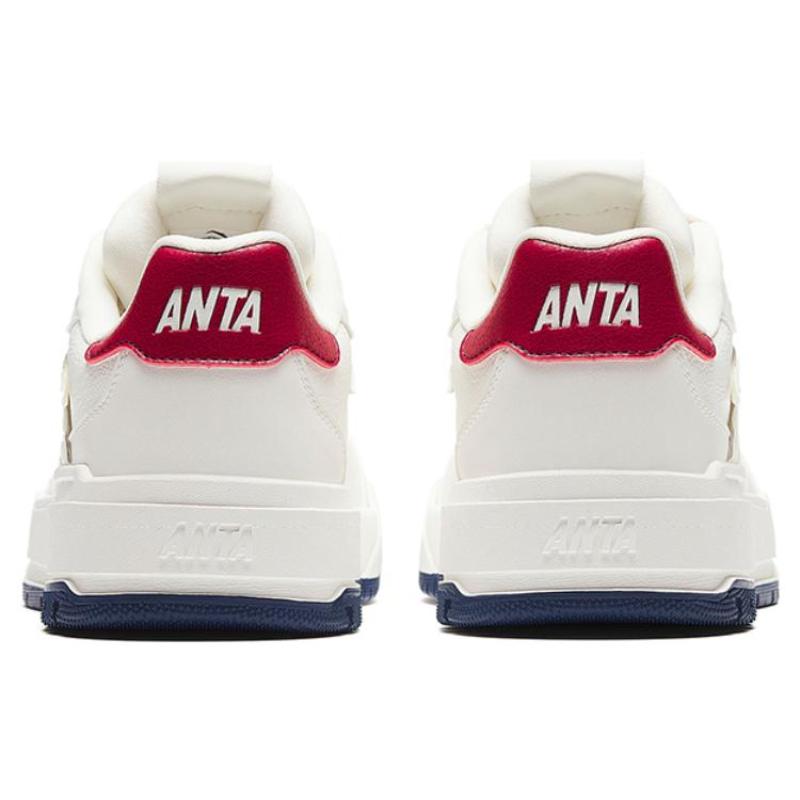 Anta 982 Lightweight Low top Skateboard Shoes Women's White Red Sneakers 122348067-3