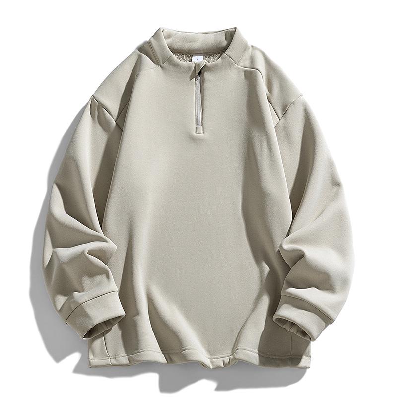 

Men s Sherpa-Lined Half-Zip Retro Fleece Pullover Jacket XL хакі