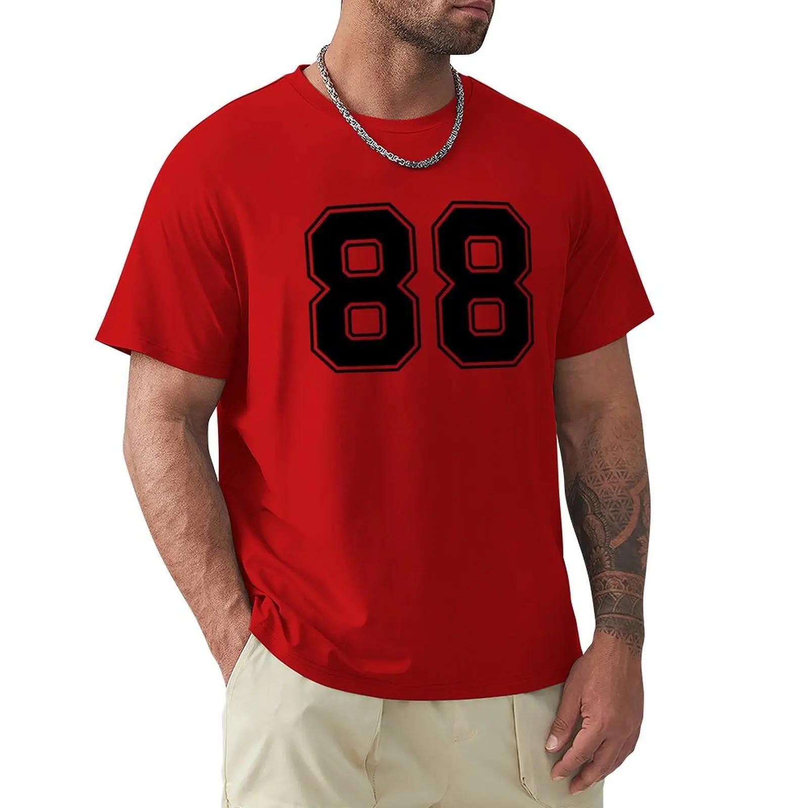 

88 American Football Classic Vintage Sport Jersey Number in Black Number on White Background for American Football Base T-Shirt 4XL