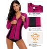 CHARMLEAKS Women Long Sleeve Zipper Rashguard Swimsuit Surfing Top Rash Guard Zipper UPF50+ Swimwear