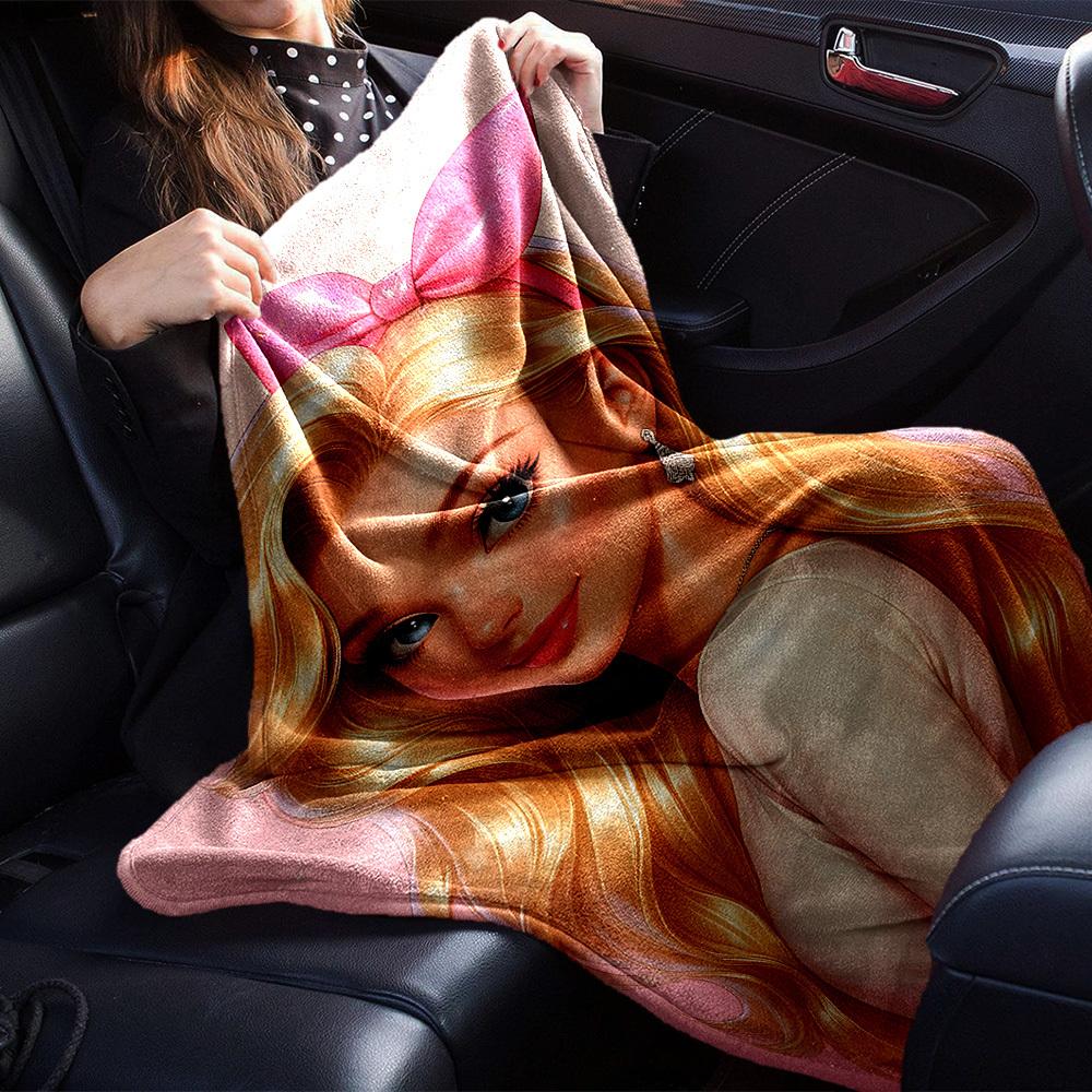 1pc Barbie Flannel Blanket Soft Warm Throw for Home, Office, Travel, All-Season Cozy Bedding GiftL1197
