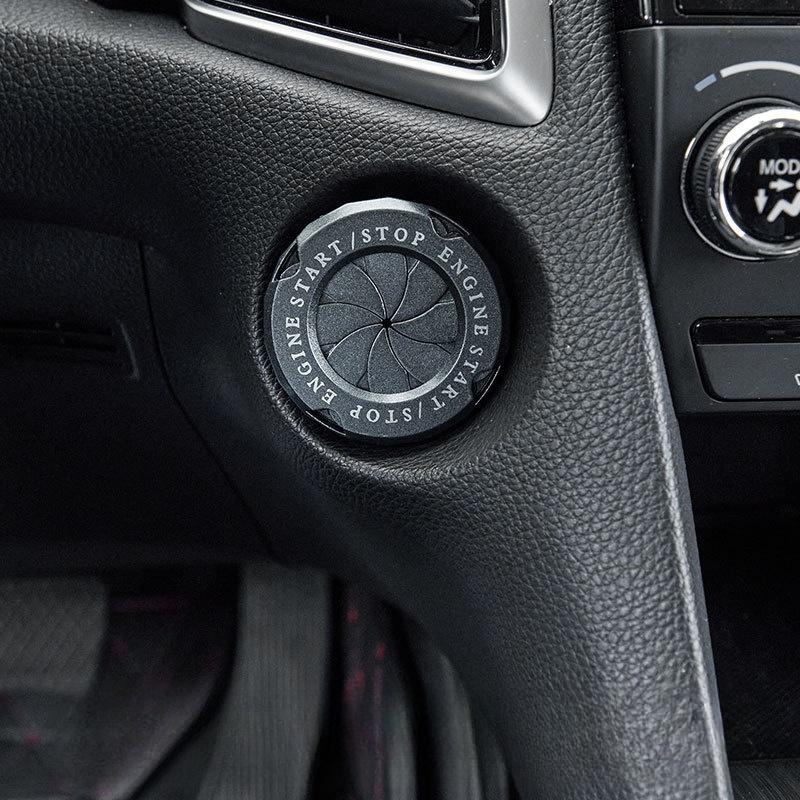 For Car Modification Push Button Ignition Switch Rotating Protective Cover Motorcycle Starter Ring Decoration