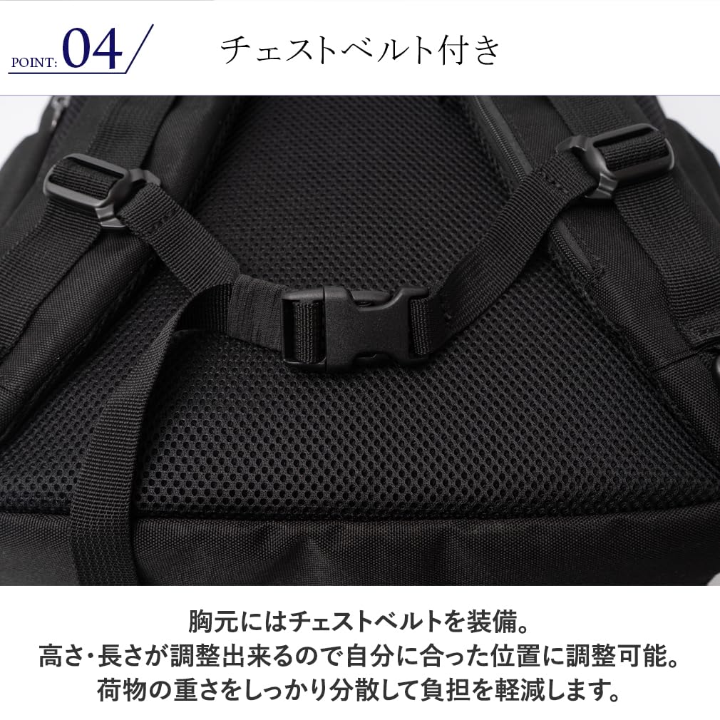 Vita Felice Business Backpack with Smartphone Pouch for Men [VITAFELICE] inb-10206z (Black)
