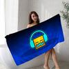 G-Geometry-Dash Hyper-Rhythmic-Neon Beach Towel Colorful Bath Towels for Girl Quick Dry Custom Sand Free Beach Yoga Spa Gym Pool