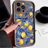 Watercolor Refreshing Lemon Blue Leaves Case for iPhone 17 Air 16 E 15 14 Plus 13 12 Mini 11 Pro Max Silicone Dustproof Cover