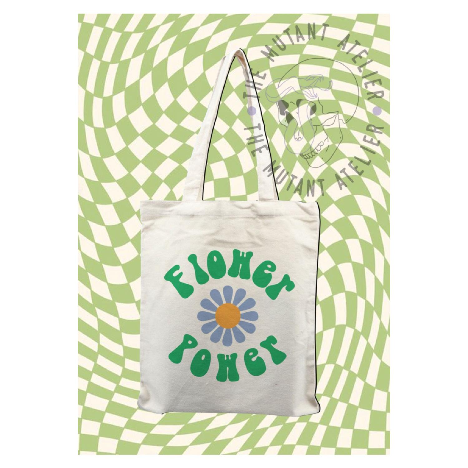 

Flower Power Printed Raw Cloth Bag 35x40 Cm Orta Boy