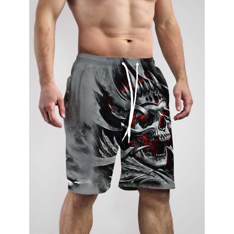Summer Men Fashion Trend Shorts 3D Skull Graphic Shorts Summer Clothing Vacation Shorts Male Quick Drying Shorts Beach Shorts