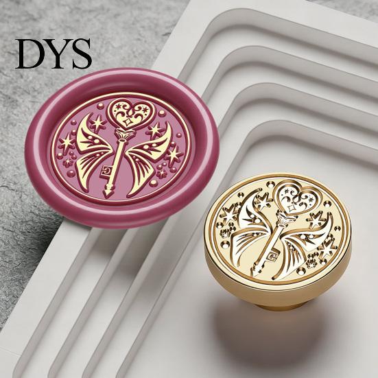 Crafting Stamp Replacement Brass Wax Seal Head, Vintage Key Pattern Embossed Sealing Accessories Head for Envelope Journal Gift Packaging Invitation