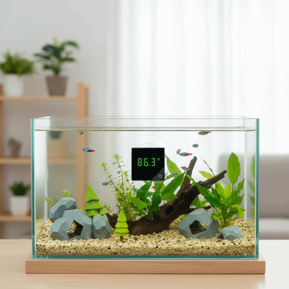 High-precision Digital Fish Tank Thermometer Wireless LED Display Aquarium Thermometer External Self-Adhesive