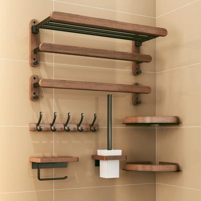 Nordisch Massivholz Leichter Luxus Handtuchhalter Badezimmer Handtuchablage Perforierte Wandmontage Handtuchablagen Badezimmerzubehör