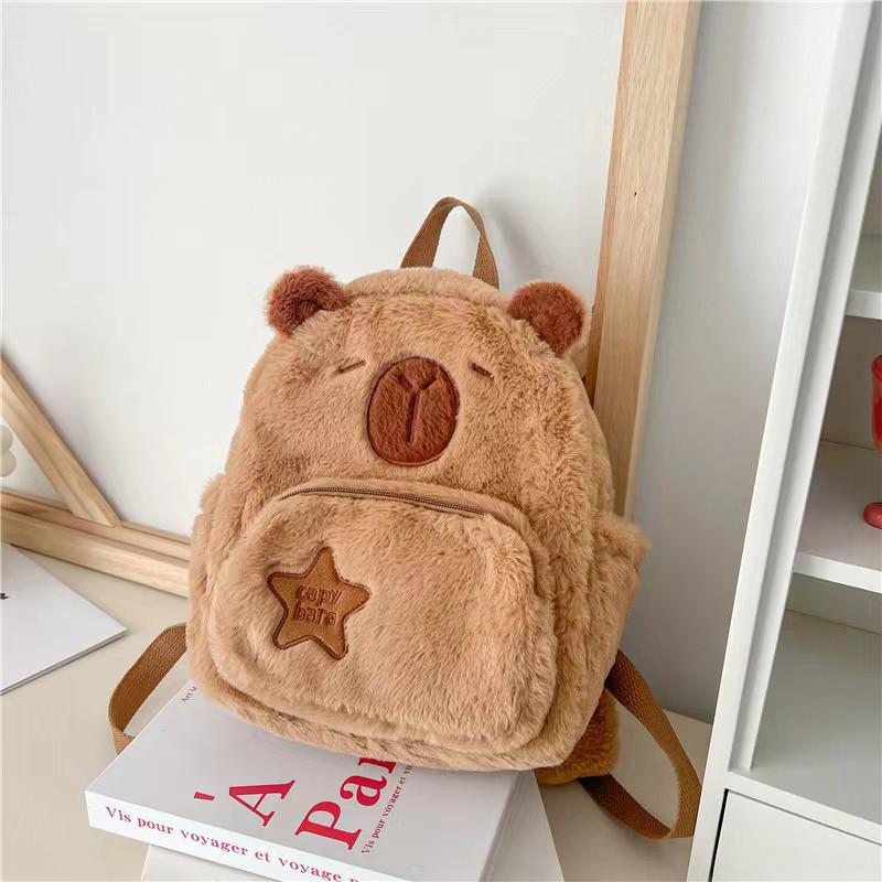 

2024 Capybara Flow Double Backpack Claw Machine Plush Toy Gift 30 cm