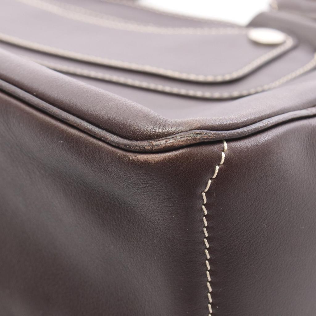 Used CELINE Boogie Bag Handbag Leather Brown Used Women