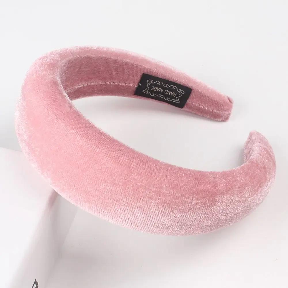 Women's Velvet Headband Padded Hairband Wide Sponge Hair Hoop Band Accessories