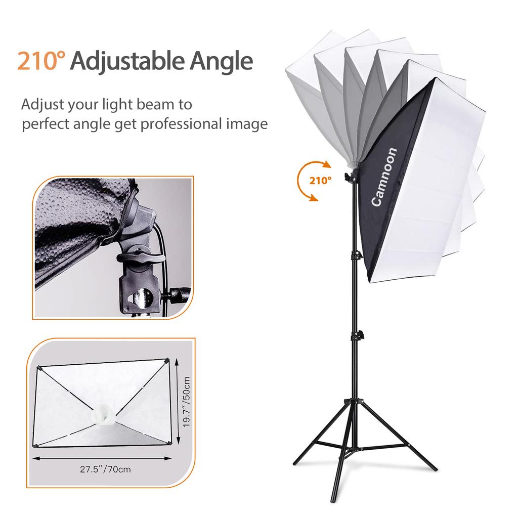 Camnoon Studio Photography Light Kit Softbox Lighting Set Including 85W 2800K-5700K Bi-color